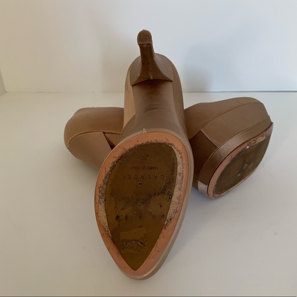 Casadei Nude Satin Platform Heel - Picture 4 of 4